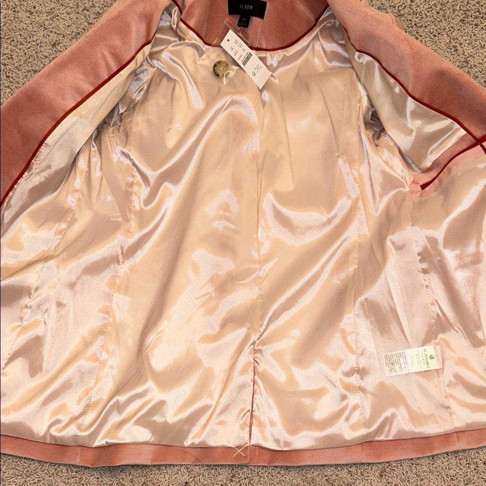 J. Crew⭐️NWT Peachy-Pink Velvet BLAZER Jacket One-Button Women’s Size 2P⭐️NEW! - Picture 9 of 16
